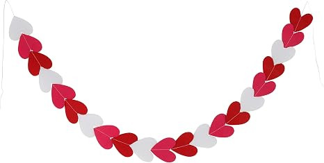 Treasures Gifted Valentine's Day Love Party Decorations 2 Pack Felt Red Heart Banner Garland Moth... | Amazon (US)