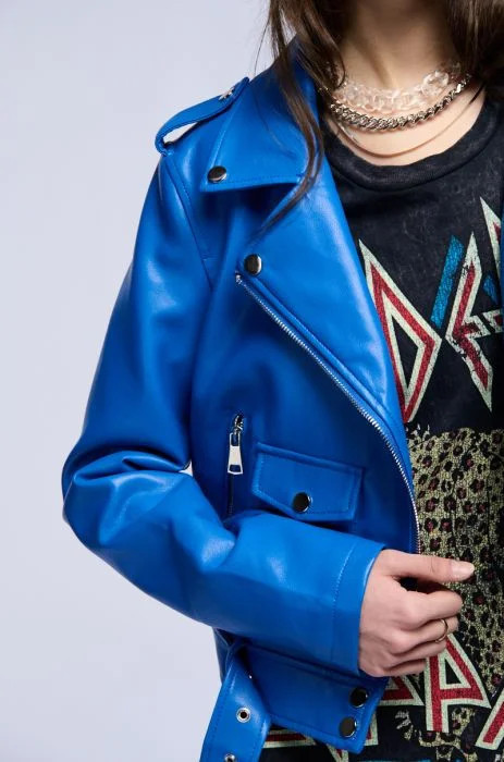 ONLY THE CLASSICS MOTO JACKET IN BLUE | AKIRA