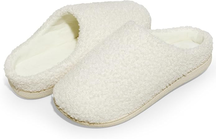 Anmerl Women's Memory Foam Slippers, Pluch Warm House Shoes with Non-Slip Rubber Sole, Cozy Indoo... | Amazon (US)