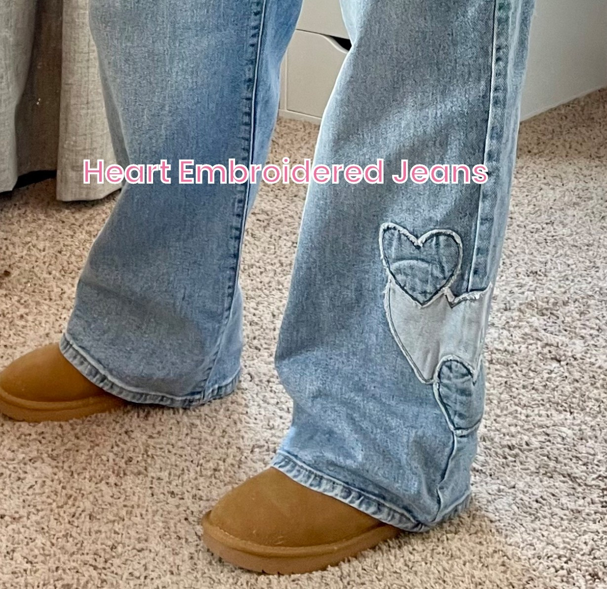 The best part of my casual outfit for Valentine’s Day 💖 these heart embroidered jeans from Walmart 🥳 Only $16.98 🤯

#LTKmomlife #LTKValentine #LTKootd