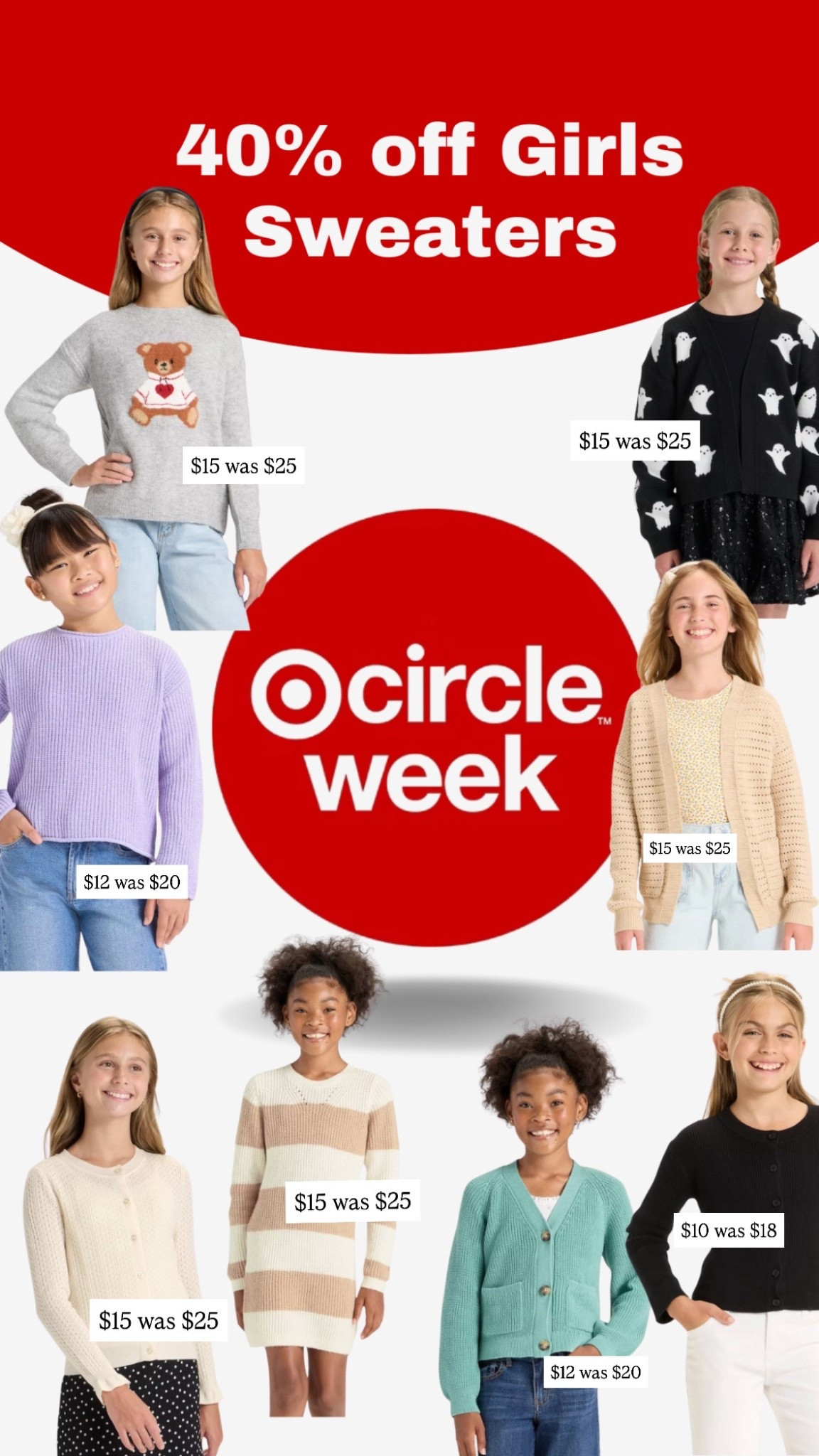 40% off girls sweaters Target Circle Week 

#LTKSaleAlert #LTKKids #LTKFindsUnder50