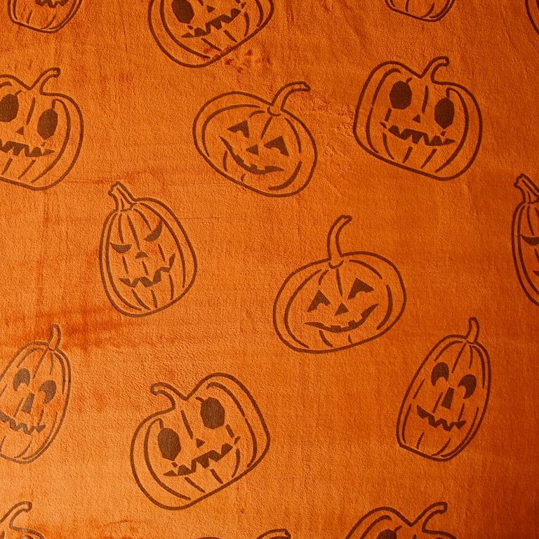 Way To Celebrate 50"x60" Orange Pumpkin Plush Throw | Walmart (US)