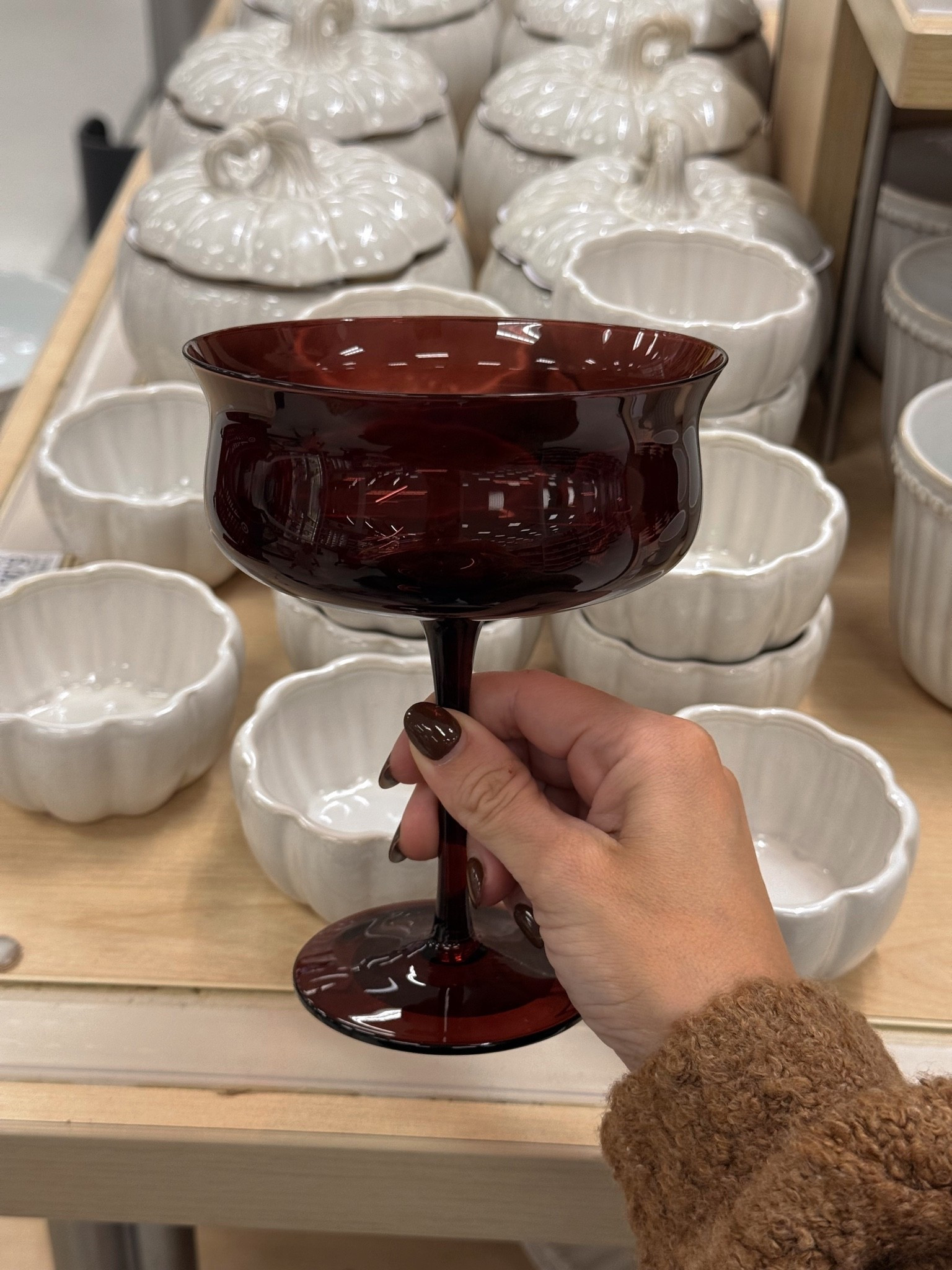 Gorgeous coupe glass in burgundy 😍

#LTKHome #LTKdayinmylife