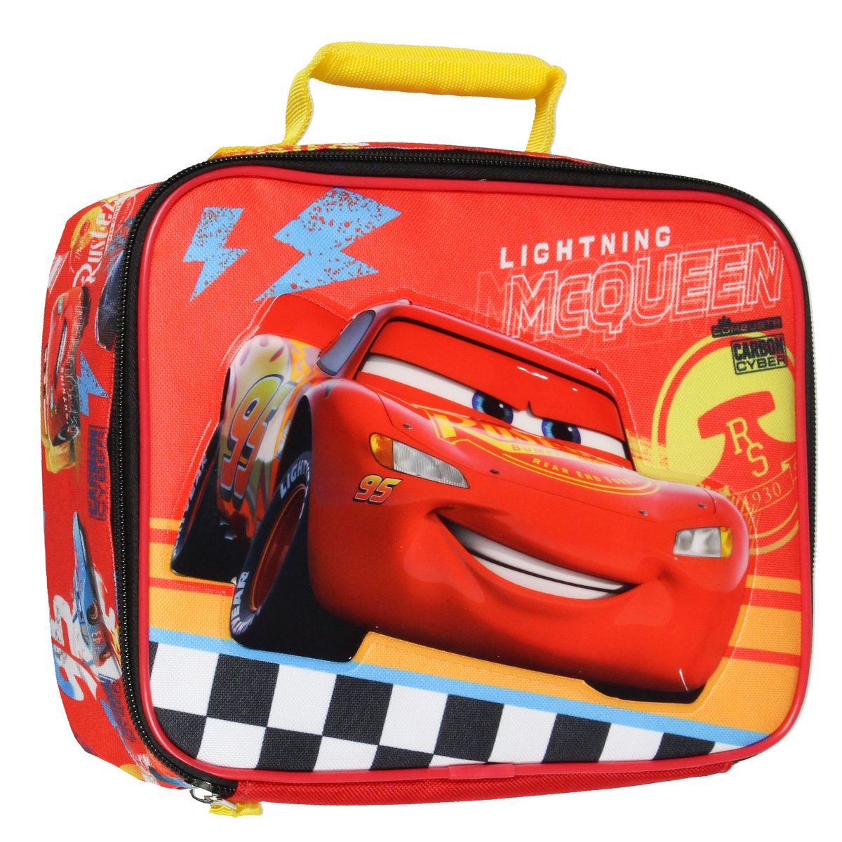 Disney Cars Lightning McQueen Lunch Box Carbon Cyber Kids Insulated Lunch Bag Red | Target