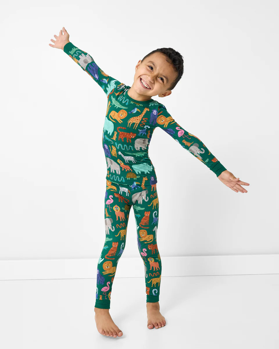 Wild Zoo Two-Piece Pajama Set | Little Sleepies