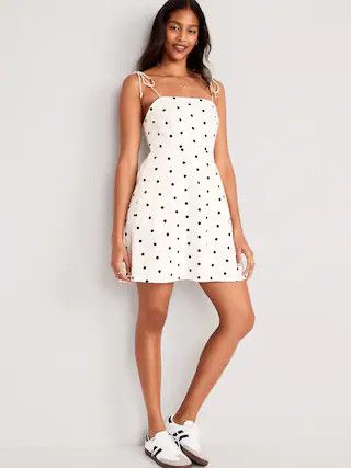 Fit & Flare Tie-Strap Printed Mini Dress for Women | Old Navy (US)