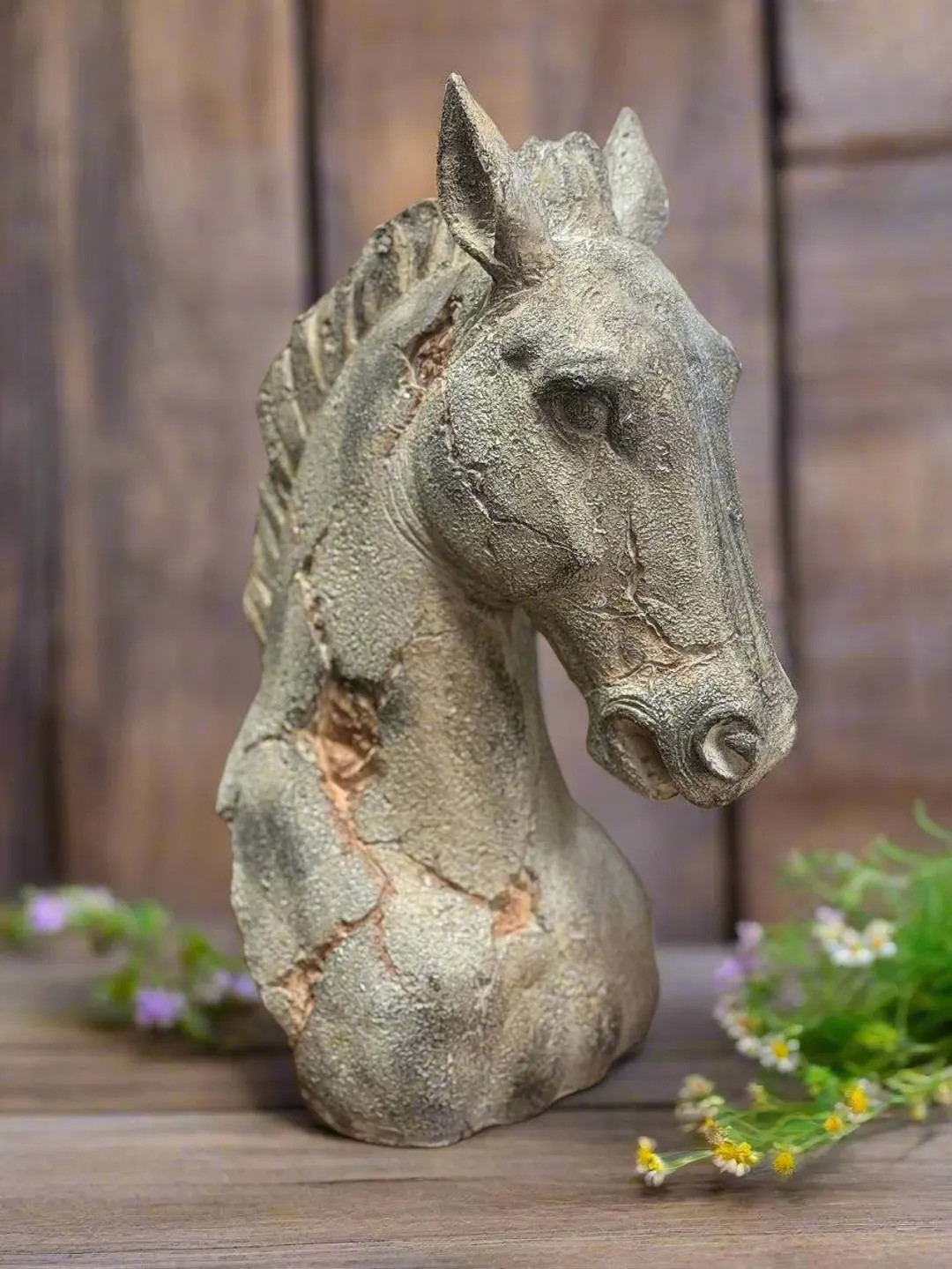 Embrace the beauty of the wild with this Horse Head Figurine.Featuring a rustic stone design, giv... | Etsy (US)