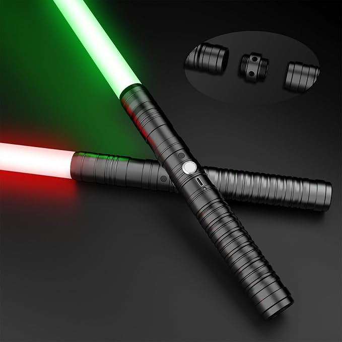 Lightsabers Metal Hilt Dueling Light Sabers RGB 16 Color, FX Sound, Doubled Blade, Rechargeable S... | Amazon (US)