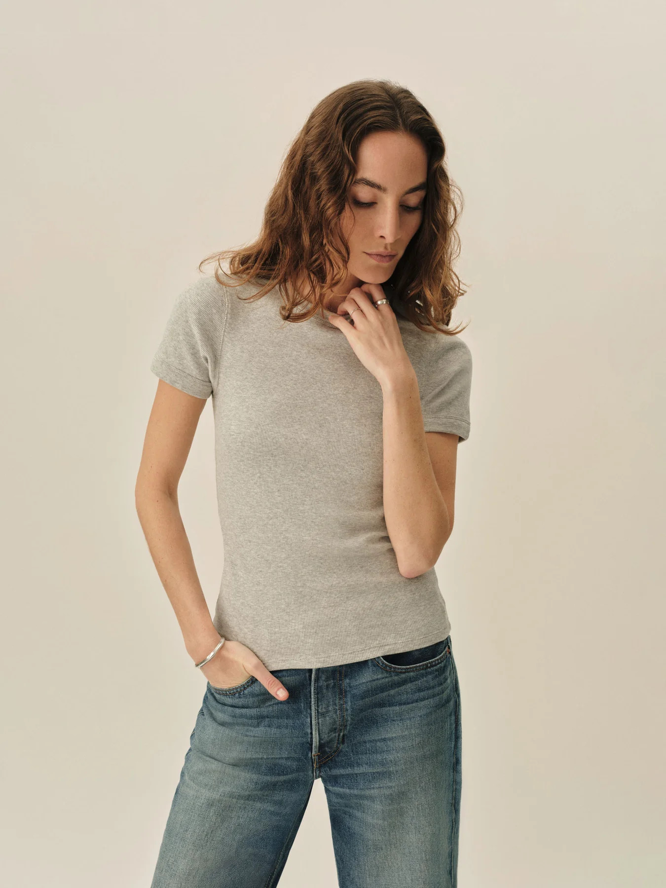 Heather Grey Surplus Rib S/S Tee | Buck Mason | Buck Mason