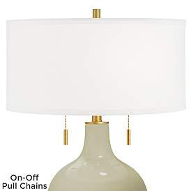 Color Plus Toby Brass 28" Modern Glass Sage Green Table Lamp | Lamps Plus