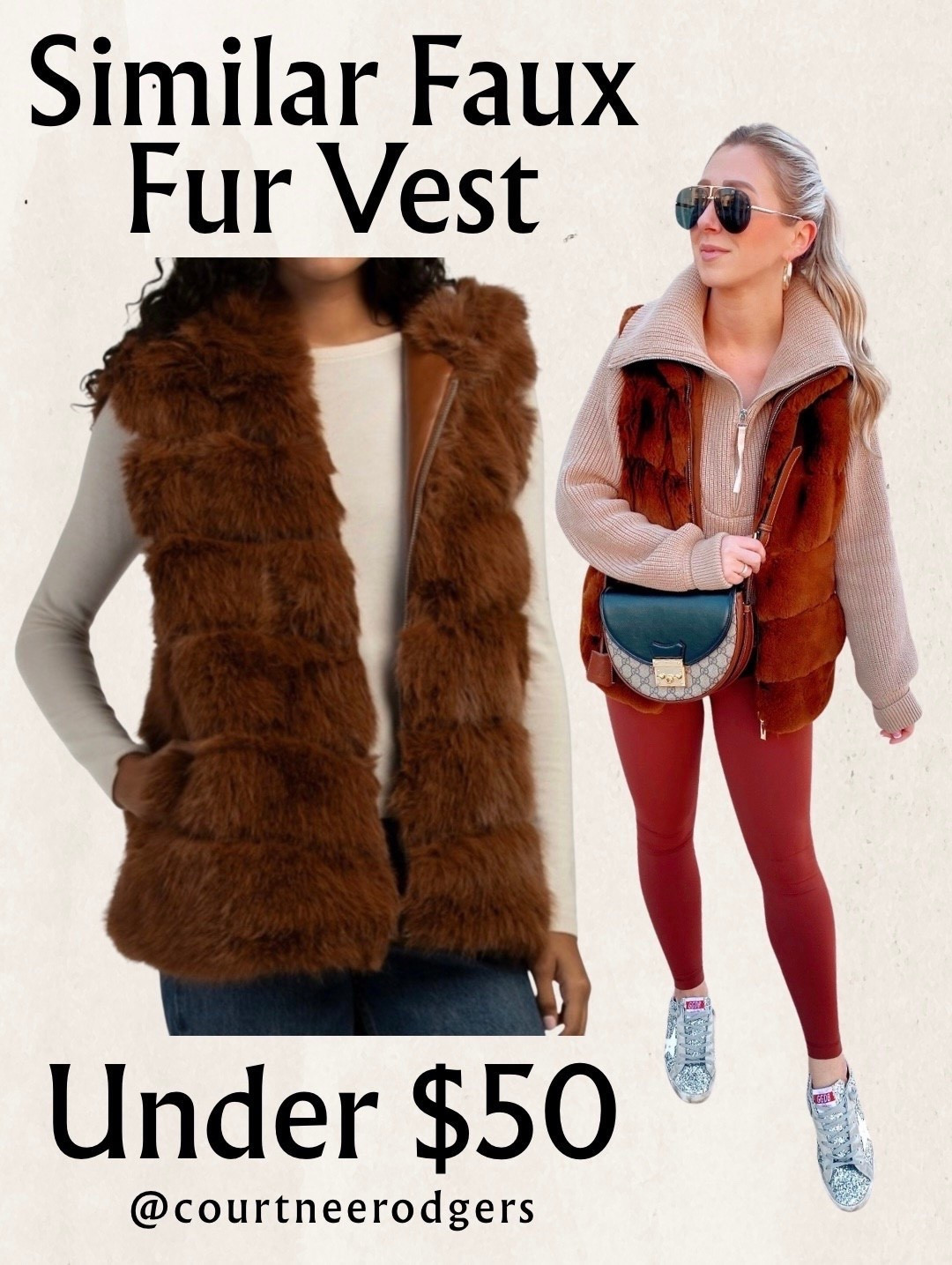 Throwback to my favorite faux fur vest because I found a near identical one (with a hood), marked down to under $50!!! P.S. mine is more this brown color in real life!

Faux fur vest, Varley, gifts for her, winter fashion 

#LTKFindsUnder50 #LTKGiftGuide #LTKPetite