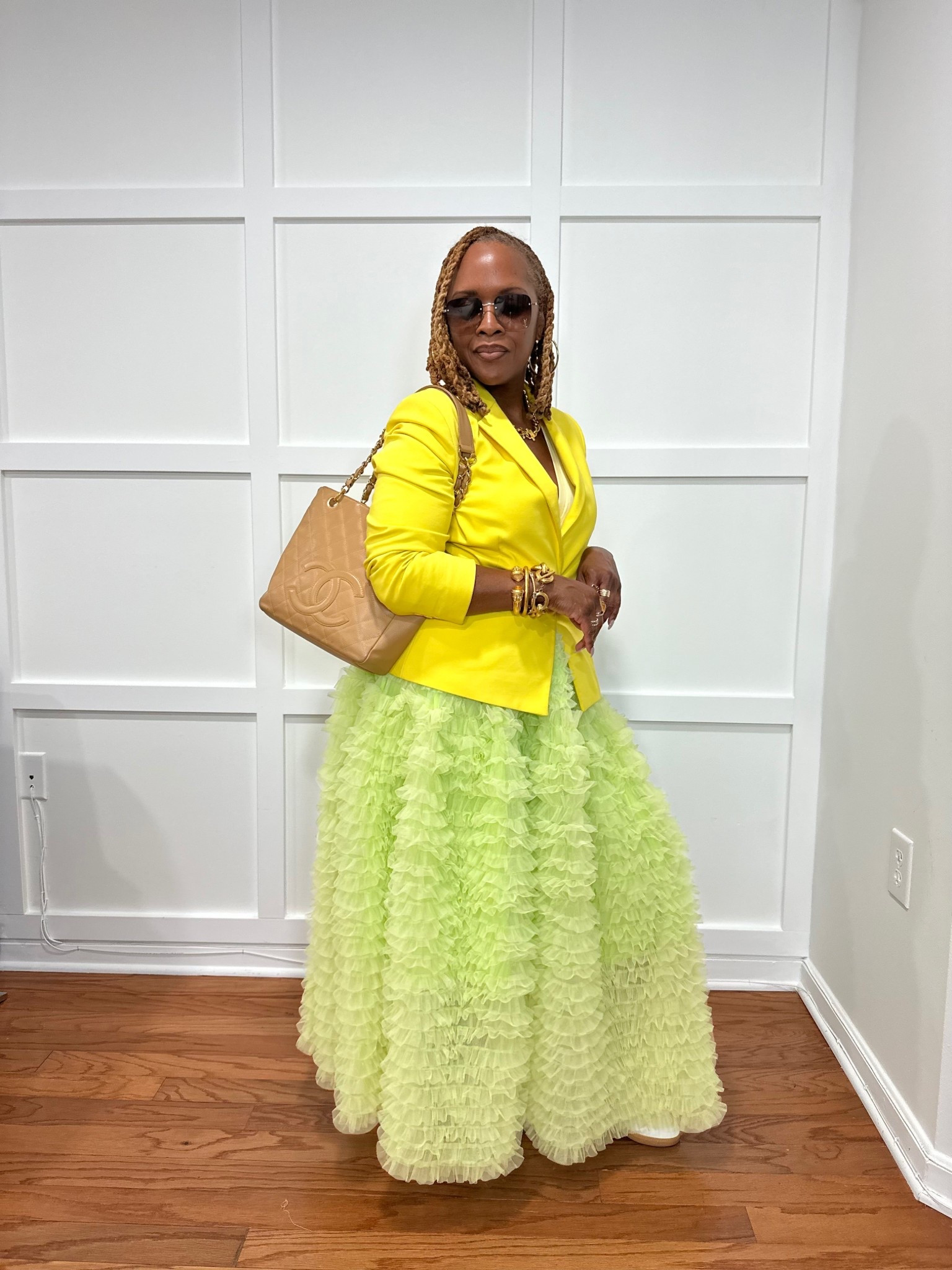 Spring Vibes
Easter Outfit
Yellow Blazer
Green Tulle skirt
Over 50 style 
Midsize fashion 

#LTKMidsize #LTKootd #LTKdayinmylife