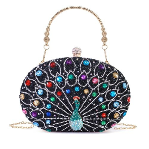 YAPAIOU Rhinestone Evening Clutch Purses for Women Evening Clutch bag Crossbody & Shoulder Bag For Wedding Night out Party Black | Amazon (US)