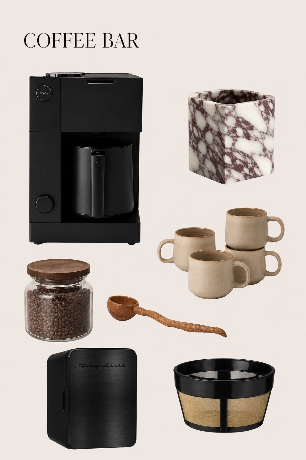 Coffee Bar Essentials

Creating the cozy coffee bar of my dreams with warm neutrals, marble textures, handmade mugs, and this sleek matte black coffee maker. Everything feels elevated, minimal, and designer-inspired without overcomplicating the space. These are the pieces giving that rustic modern/RH-style coffee corner vibe.

#LTKfoodie #LTKmorningroutine #LTKHome