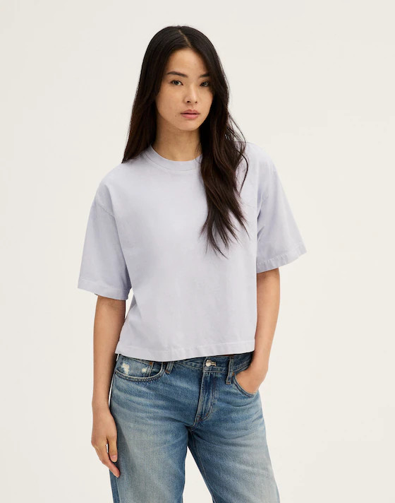 The Boxy Crop Tee in Allday Jersey | Madewell