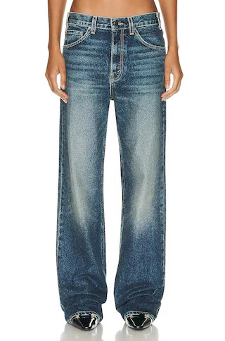 NILI LOTAN Mitchell Wide Leg in Denim-Dark | FWRD 
