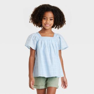Girls' Short Sleeve Woven Shirt - Cat & Jack™ | Target