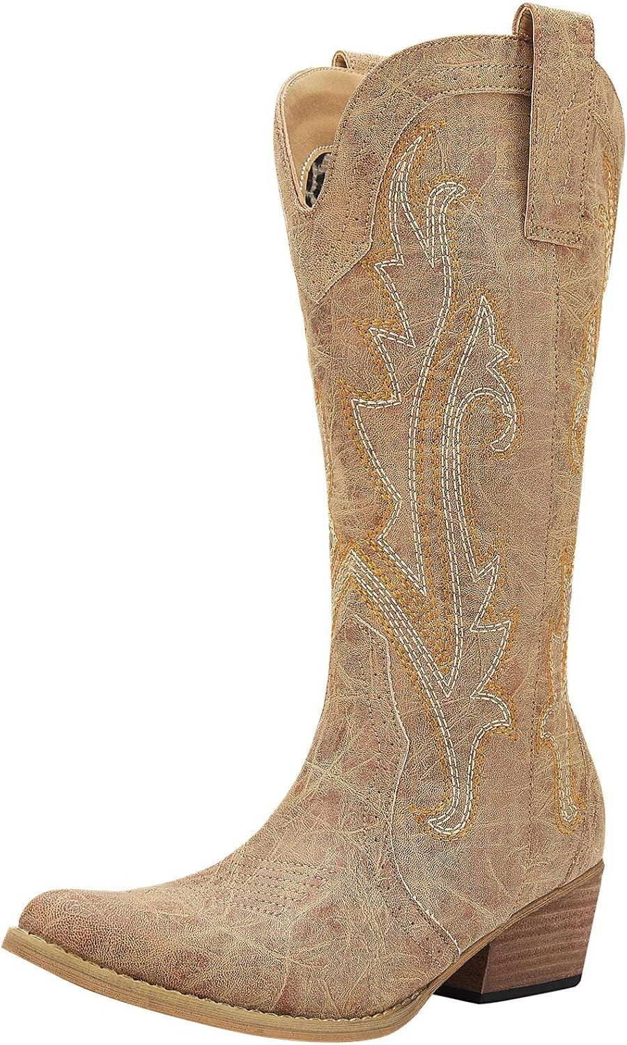HISEA Rollda Cowboy Boots Women Western Boots Cowgirl Boots Ladies Pointy Toe Fashion Boots | Amazon (US)