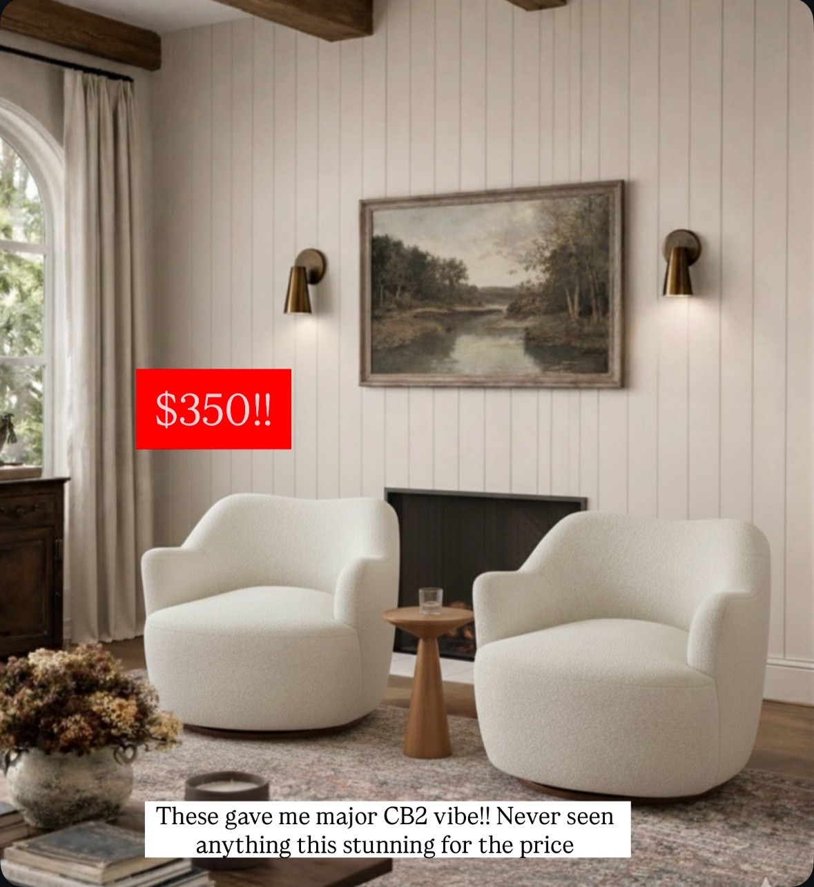 Found these new swivel chairs on Wayfair for under $350 and I’m honestly impressed. I’ve seen very similar ones at CB2 for over $1000, so this is def a good deal. Love the curved wing-back shape and how elevated they look. A pair of these would be perfect for a lounge or sitting area and they also come in two other colors 🤍

#LTKFindsUnder50 #LTKFindsUnder100 #LTKHome