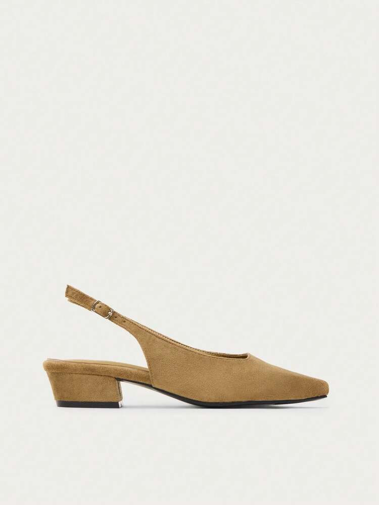 N\u00f6ista Elegant Slingback High Heels With Soft Suede Accents, Pointed Toe, Delicate Kitten Heel And Timeless Silhouette For Effortless Elegance | SHEIN USA | SHEIN