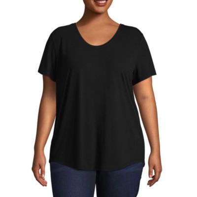 Boutique + Short Sleeve Scoop Neck T Shirt Plus JCPenney | JCPenney