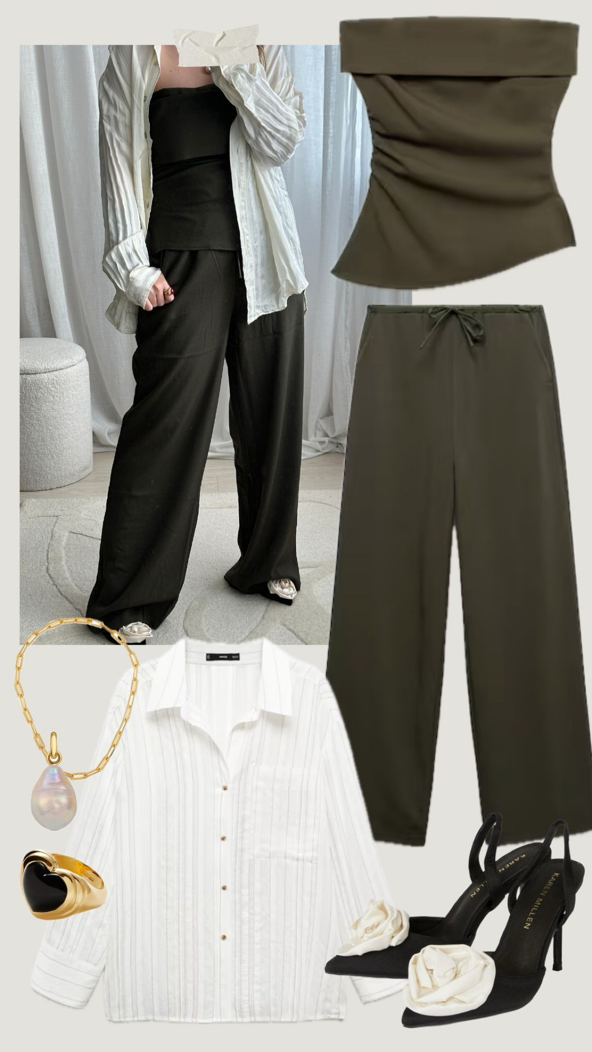 GET THE LOOK | Khaki and cream… layering is vital for this summer weather! 🫒🫒
Olive green coord | Bandeau top | Wide legged trousers | Rose appliqué shoes | 3d rose | Aesthetic outfit | Colour blocking tonal outfits | Summer layers 

#LTKstyletip #LTKsummer #LTKeurope