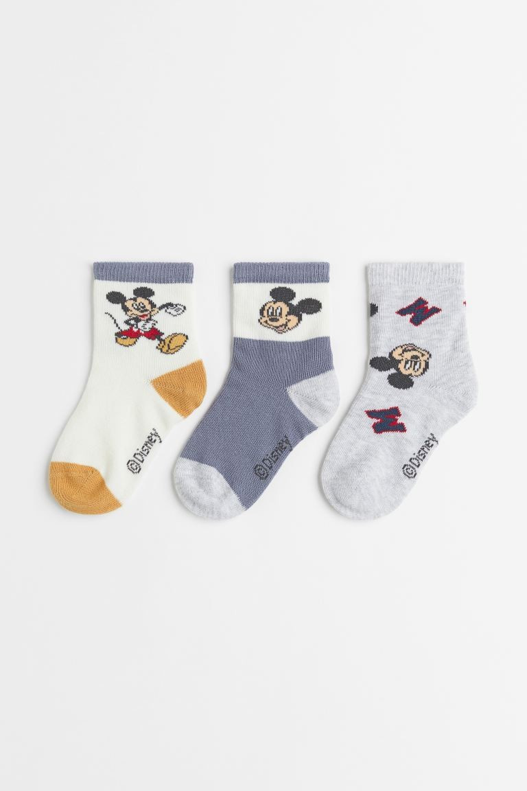 3-pack Motif-detail Socks | H&M (US + CA)