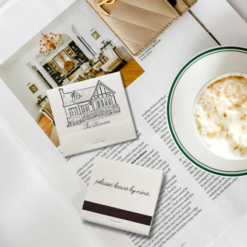 MATCHBOOKS Custom Home Illustration, Custom Wedding Matchbooks, Custom Match Books, Housewarming ... | Etsy (US)
