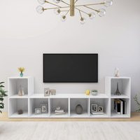 TV Cabinets 4 pcs White 72x35x36.5 cm Engineered Wood | Debenhams UK