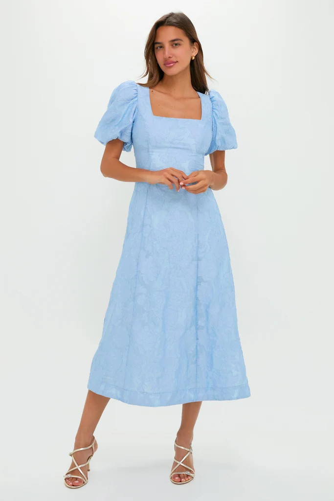 Ice Blue Jacquard Inez Maxi Dress | Tuckernuck (US)
