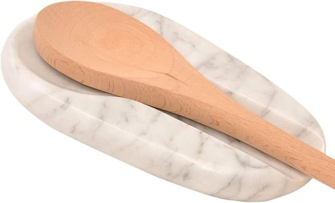 Marble Spoon Rest, Heat-Resistant, BPA-Free Spoon Holder for Stove Top, Kitchen Utensil Holder fo... | Amazon (US)