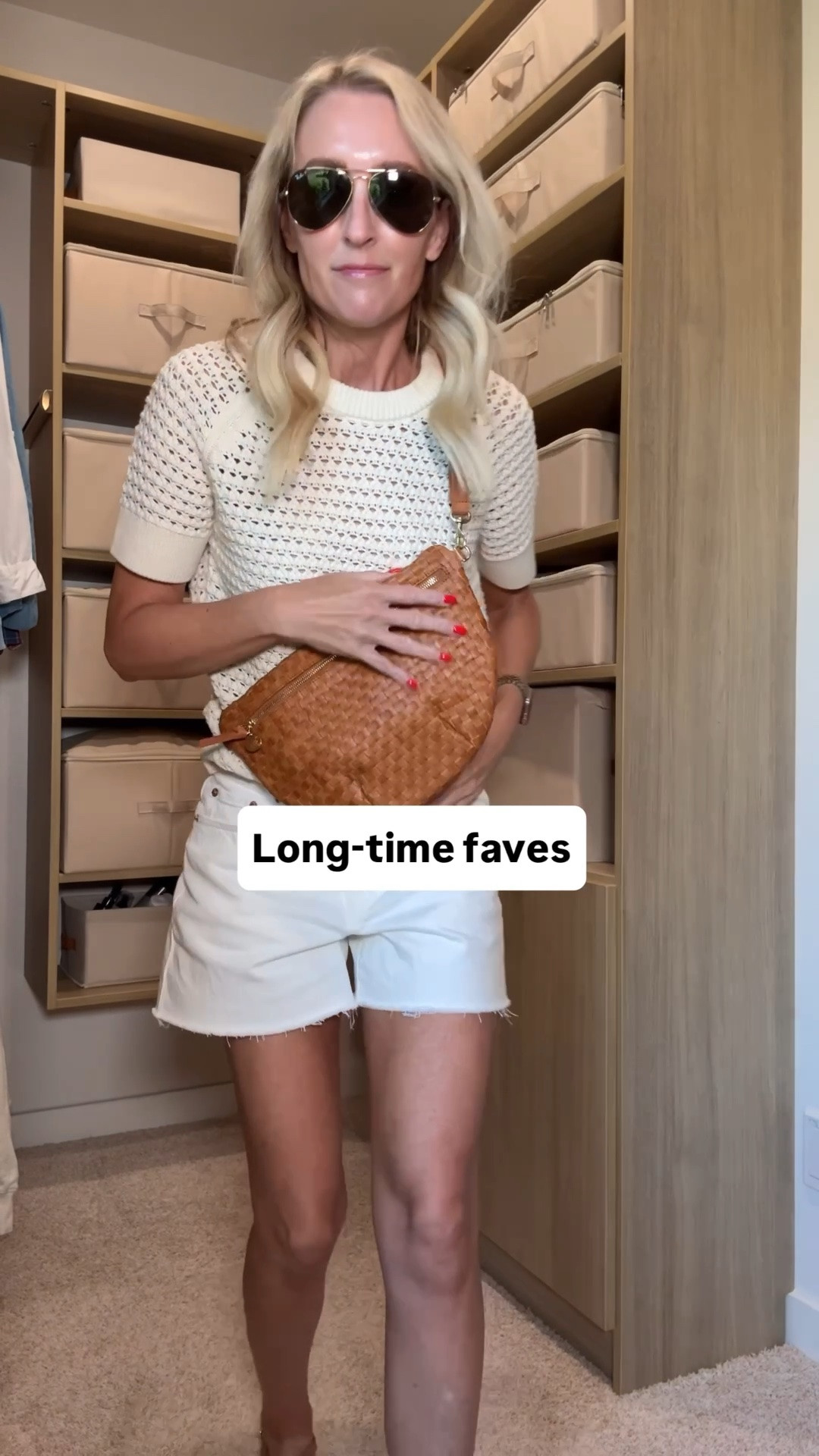 Summer outfits. White shorts, cream sweater, strappy sandals. Wearing size 26 short, small sweater. 
Over 40. Over 50.

#LTKootd #LTKmomlife #LTKOver40