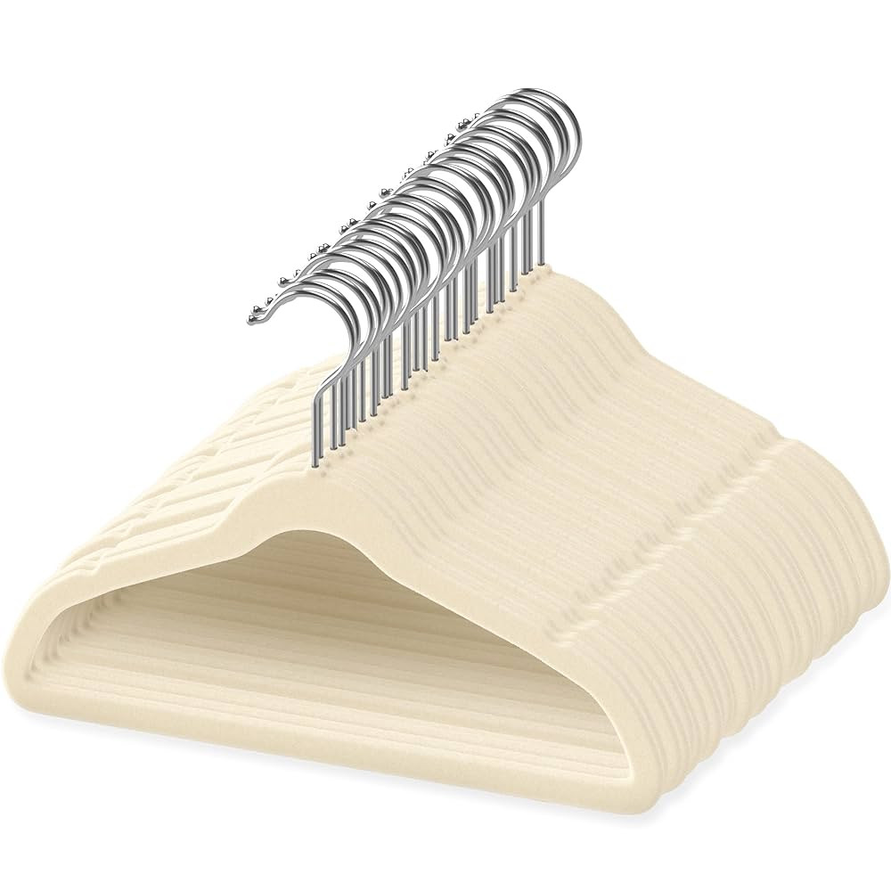 50 Premium Baby Velvet Hangers - 11.8" Non-Slip, Ultra-Slim Space-Saving Children Closet Hangers ... | Amazon (US)