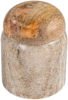 Creative Co-Op Modern Marble Wood Lid, Natural Canister | Amazon (US)