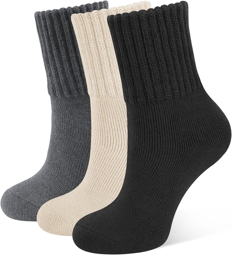 CLOSEMATE Womens Thick Full Cushioned Thermal Warm Boot Socks for Winter 3 Pairs | Amazon (US)