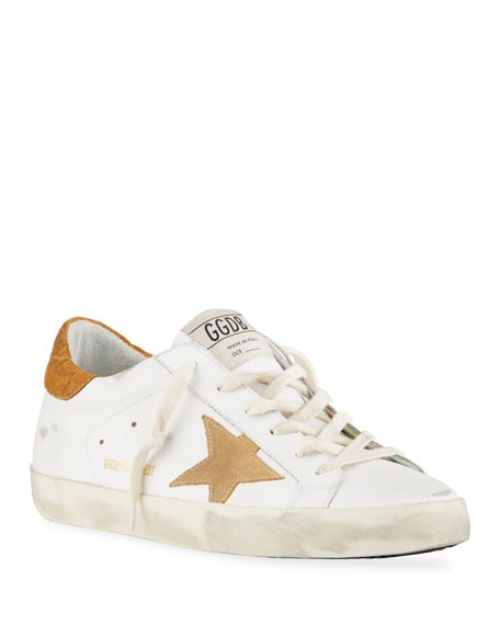 Golden Goose Superstar Suede/Leather Croco-Heel Court Sneakers | Neiman Marcus