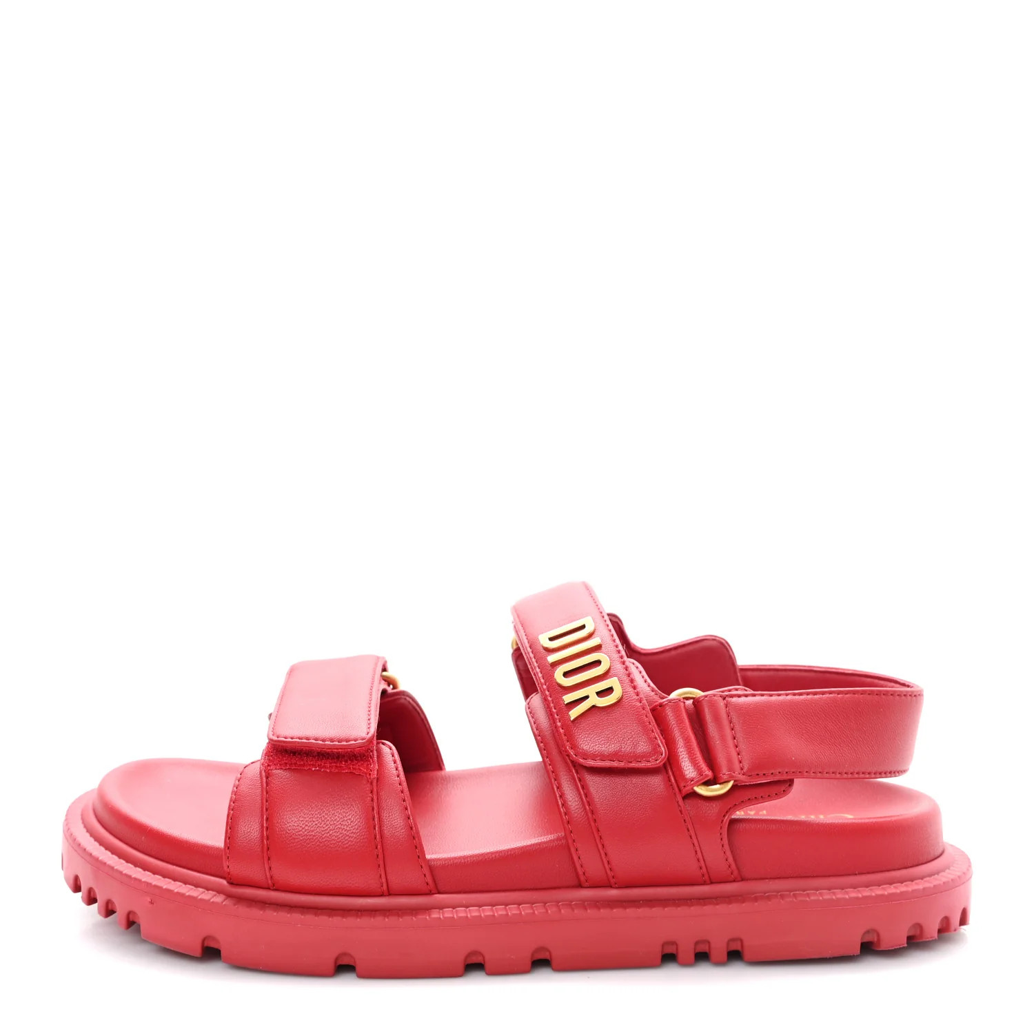 Christian Dior Lambskin Dioract 10mm Sandals 37.5 Raspberry 1865754 | FASHIONPHILE (US)