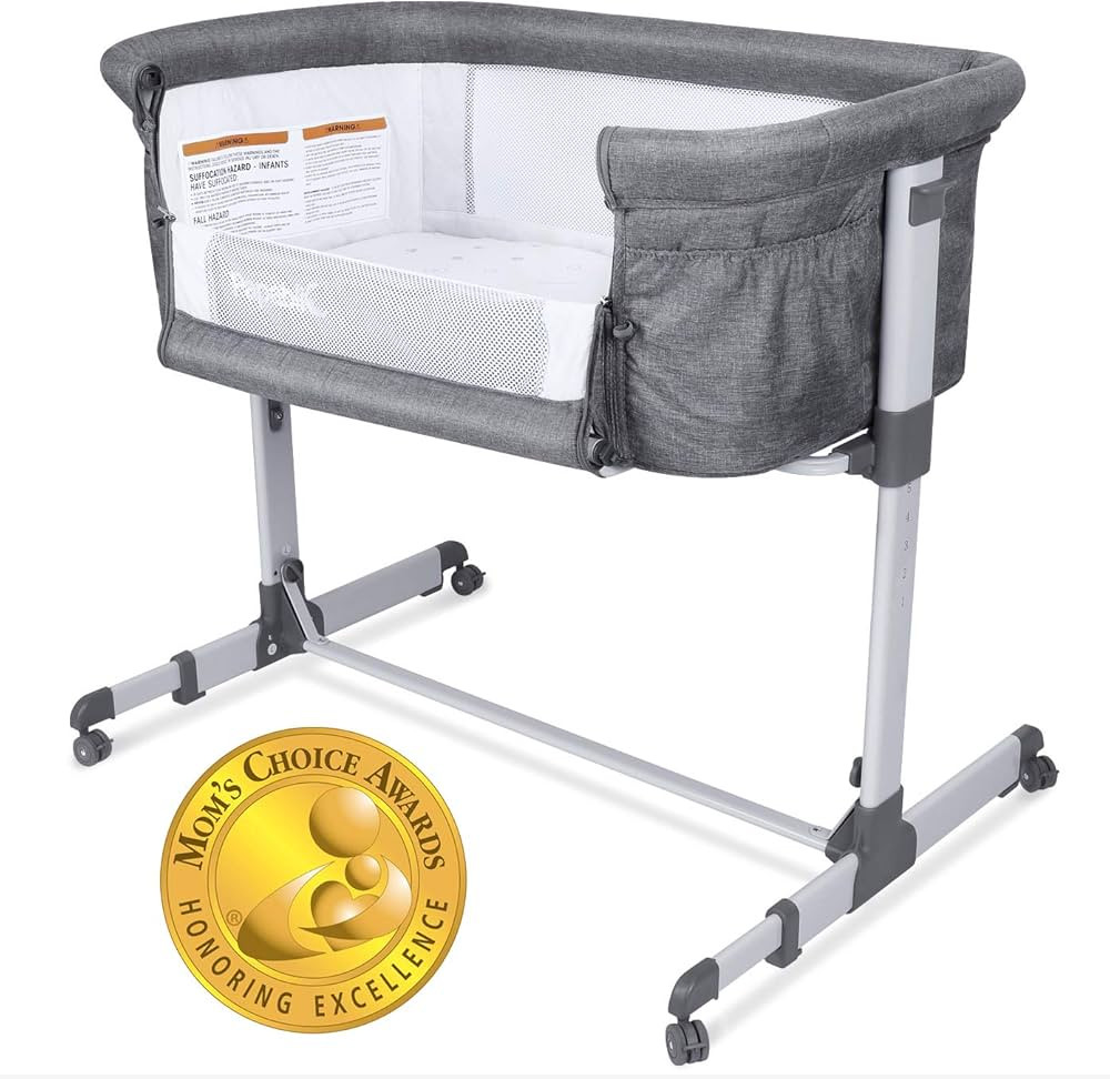 Papablic 2-in-1 Bonni Baby Bassinet & Bedside Sleeper, Grey | Amazon (US)