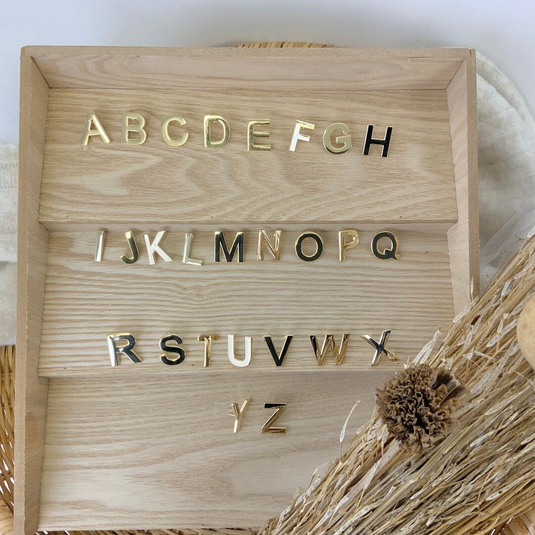 Gold plated letter pins - Attach your initials or any phrase you want to customize your bag! | Etsy (US)