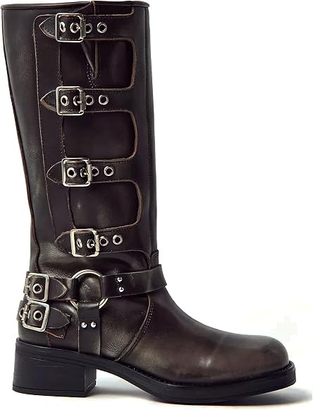 MissHeel Riding Boots for Women Wide Calf Harness Boots | Amazon (US)