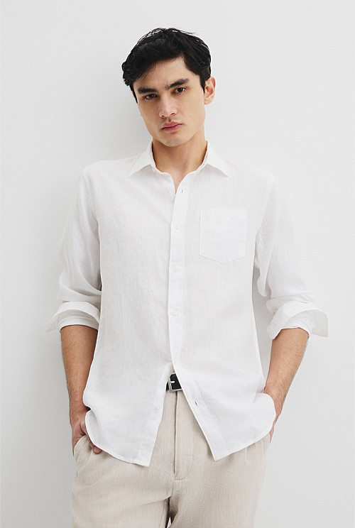 Regular Fit Organically Grown Linen Shirt | Country Road