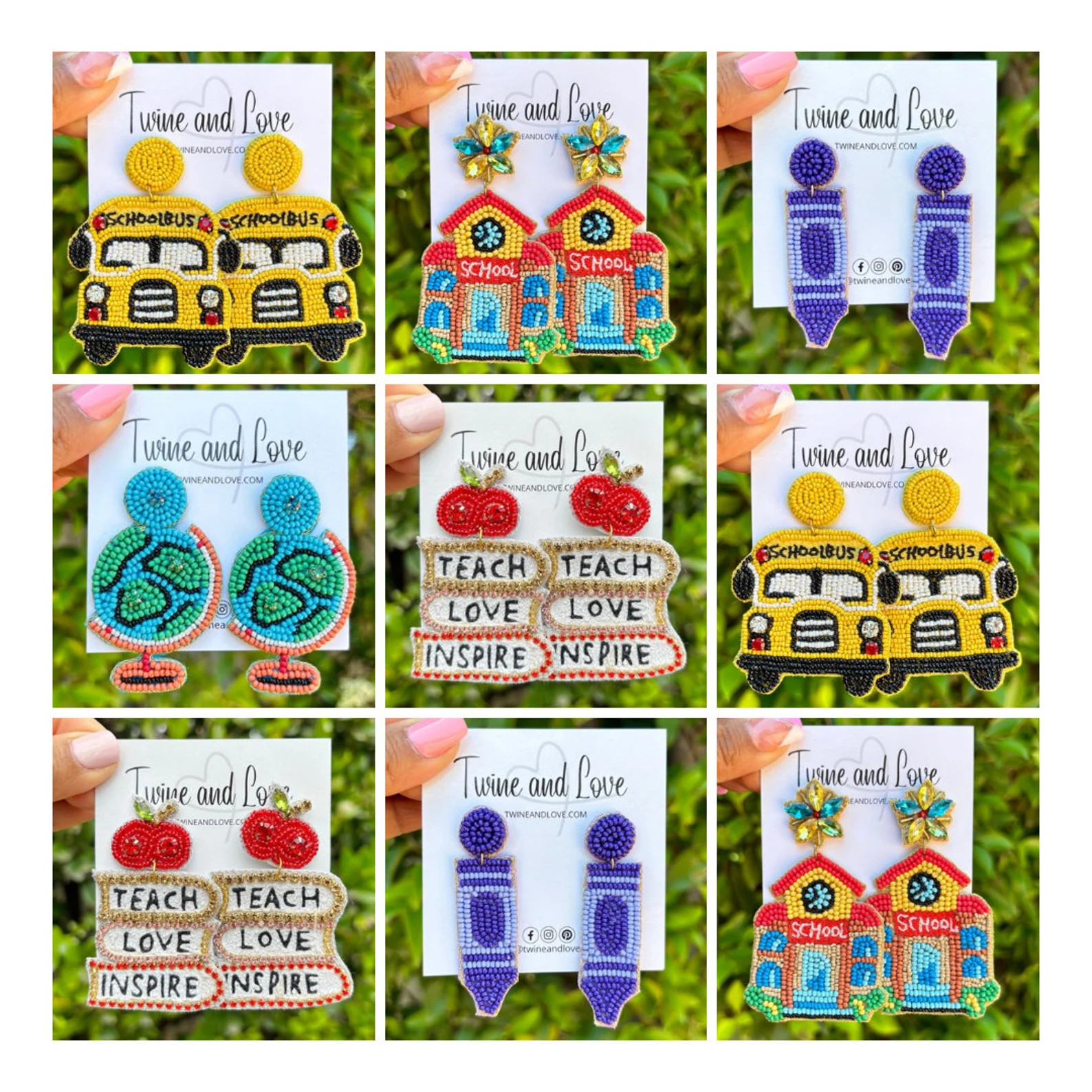 Teacher Gifts Beautiful Hand Beaded Earrings, Lightweight Statement Jewelry, Custom Earrings, Tea... | Etsy (US)