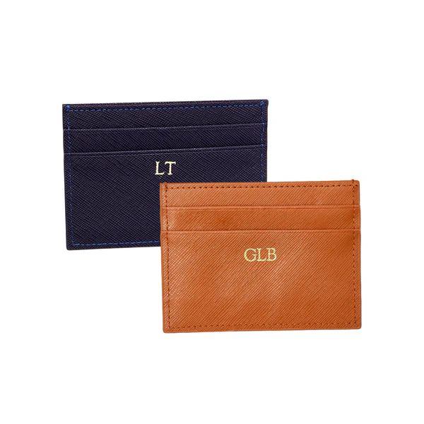 Leather Cardholder with Gold Foil Monogram | Sprinkled With Pink