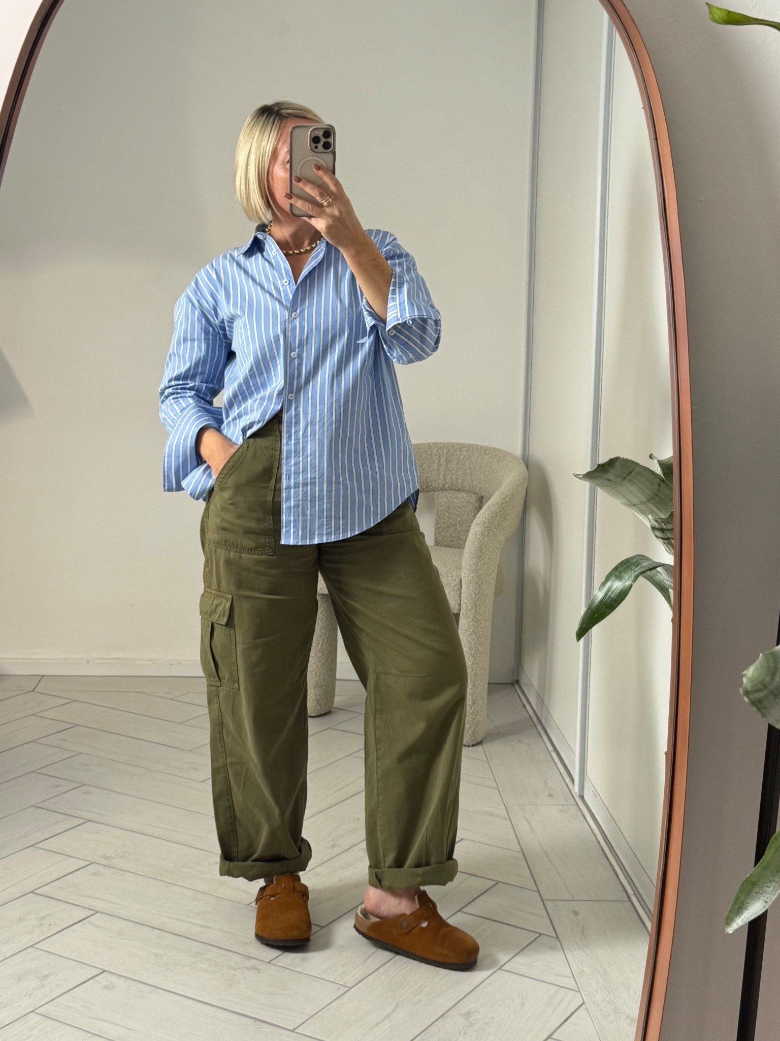 WFH outfit
Stripe Shirt
Cargo Trousers
Boston Mules

#LTKuk #LTKstyletip #LTKover50style