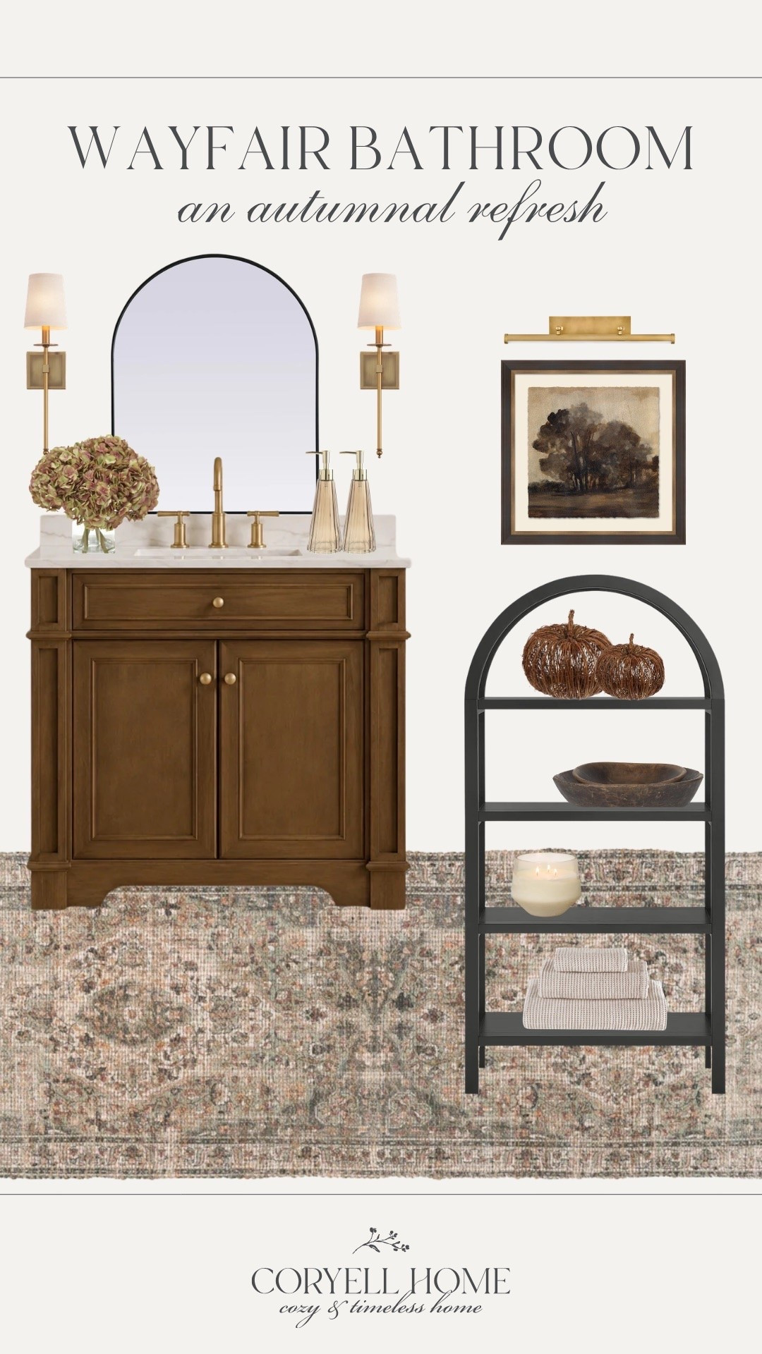 An autumnal refresh for a classic, modern bathroom 🖤 Love these pretty autumn touches for curated decor.

#LTKHome #LTKSeasonal