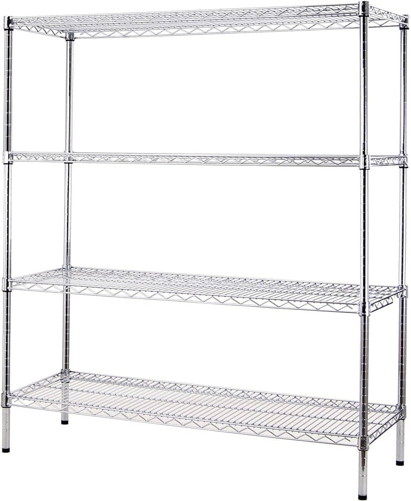 21" Deep x 36" Wide x 74" High 4 Tier Chrome Wire Shelving Kit | NSF Commercial Storage Rack Unit | Amazon (US)