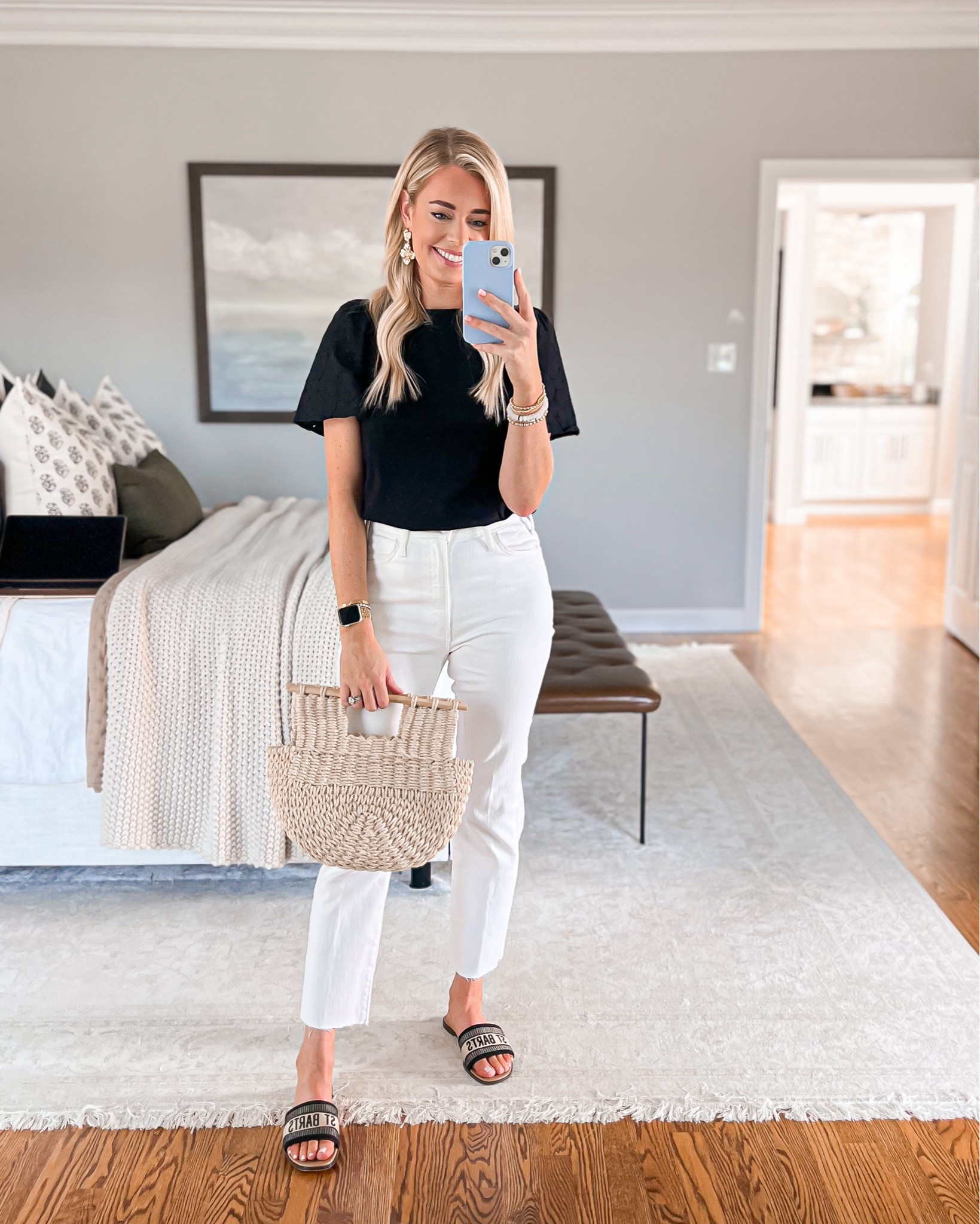 Casual Spring Outfit Idea // This $15 dollar tee is so cute and perfect for spring & summer! I sized down to an XS & I’m wearing a 27 in the white jeans (fit true to size)

Casual outfit, spring outfit, white jeans, jeans, sandals, target tee, Amazon jeans, straw bag, vacation outfit, weekend outfits #LTKfindsunder50 #LTKstyletip

#LTKSeasonal