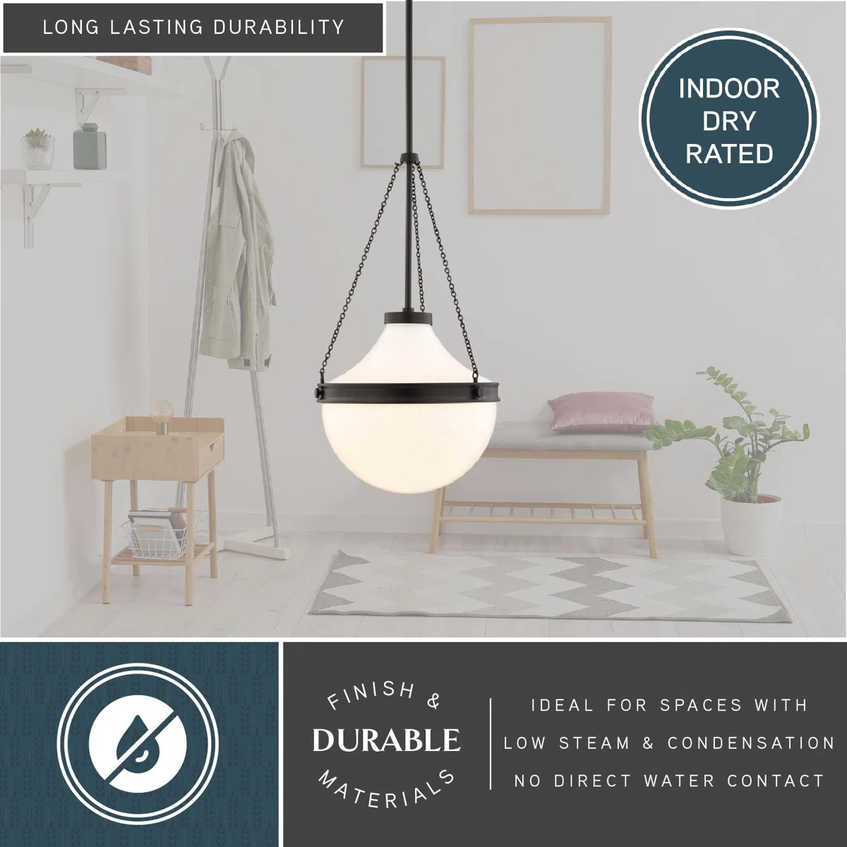 Lincoln 1-Light 12.75 in. Wide Matte Black Globe Mini Pendant with White Milk Glass Shade, Adjust... | Wayfair North America