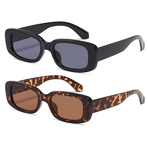 Amazon.com: kimorn Rectangle Sunglasses for Women Men Trendy Retro Fashion Sun Glasses 90’s Vin... | Amazon (US)