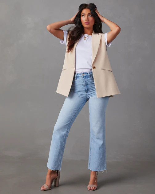 Sallie Tailored Vest - Beige | VICI
